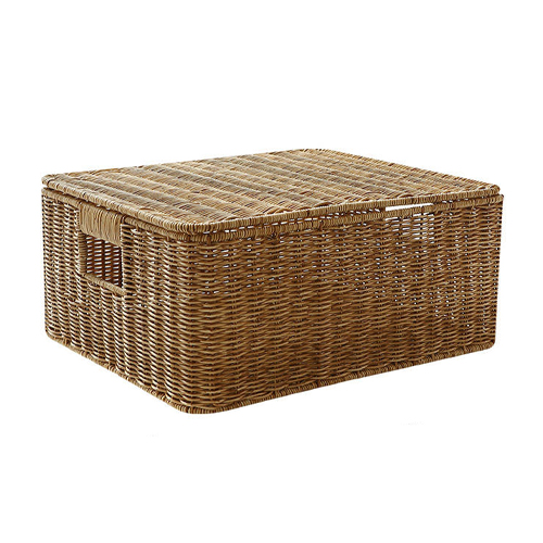 네이처리빙  데이지가든 내츄럴 뚜껑 라탄 바구니 L