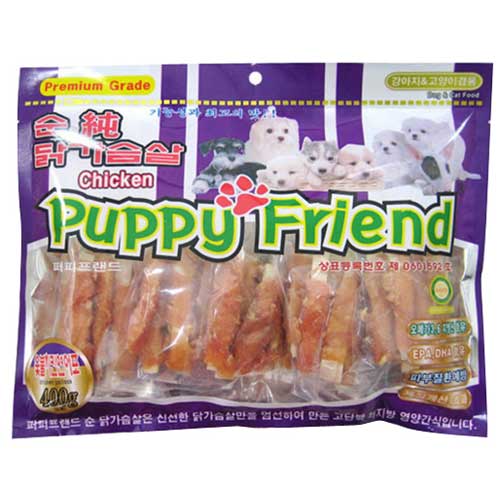 퍼피프렌드 숯불 치킨 연어포 400g