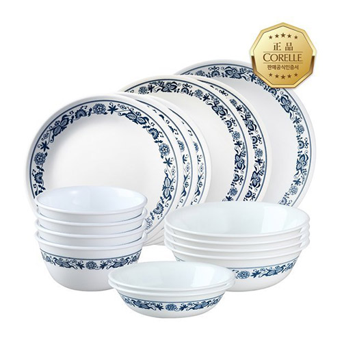 코렐 올드타운블루 4인 원형 홈세트 16P