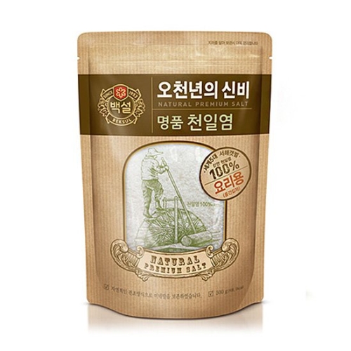 CJ제일제당 백설 오천년의신비 명품 천일염 중간입자 500g