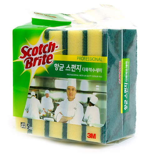 3M 스카치브라이트 항균 스펀지 양면 다목적 수세미 (대)