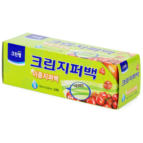 크린랲  크린 이중지퍼백 18x20cm (소) 20매