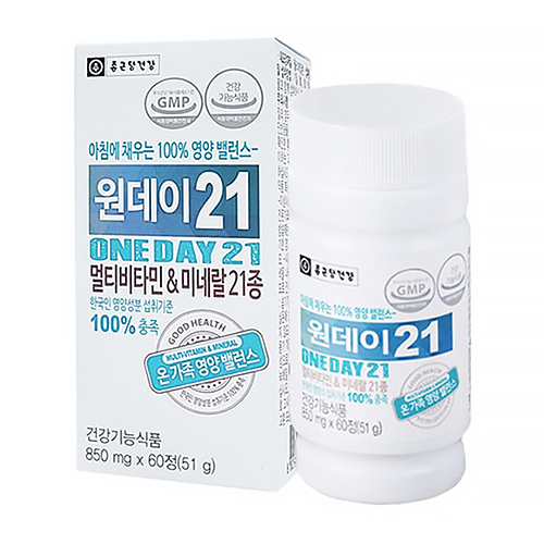 종근당건강 원데이21 멀티비타민 앤 미네랄 850mg 60정