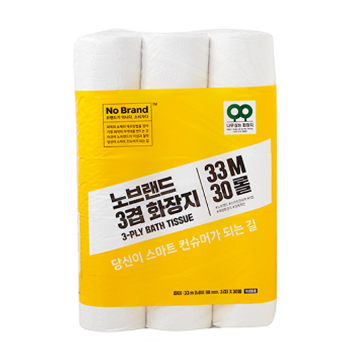 노브랜드 3겹 화장지 33m (30롤)