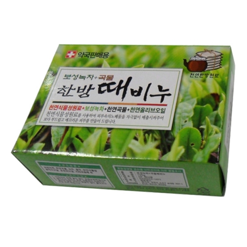 웰빙헬스 웰빙 헬스 한방녹차 때비누 130g