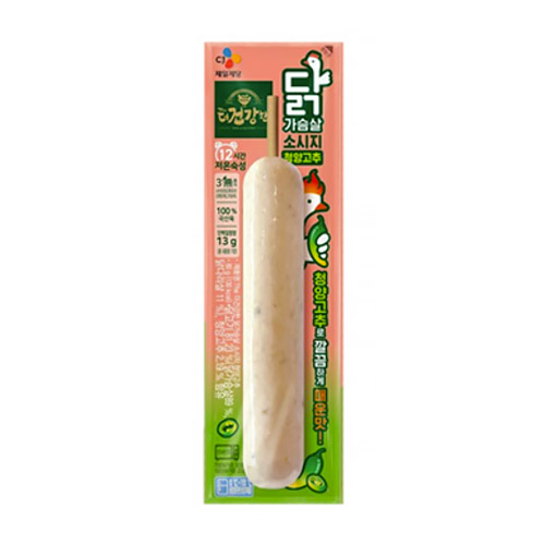 CJ제일제당  The더건강한 닭가슴살 소시지 청양고추 꼬치 80g