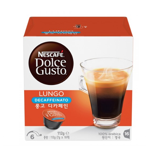 네슬레 네스카페 돌체구스토 룽고 디카페인 캡슐커피 16캡슐