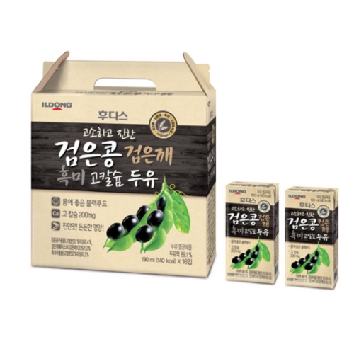  일동후디스 검은콩 검은깨 흑미 고칼슘 두유 190ml [16개]