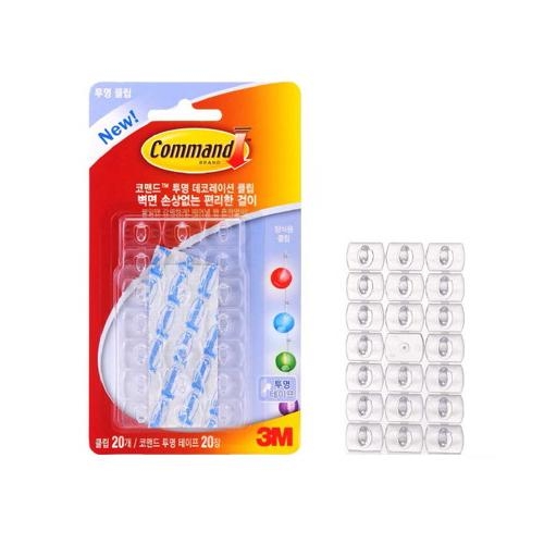 3M  코맨드 투명 데코레이션 클립 (17026)