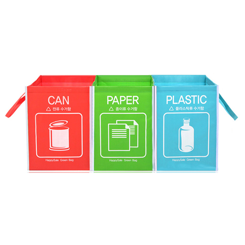 해피세일  오픈 분리수거함 3종세트 속지형 (22MB)